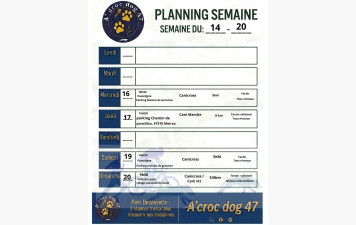 Planning semaine du 14 au 20/09/2026