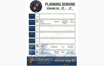 Programme du 21/09/2026 au 27/09/2026