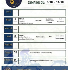 Semaine du 05/10/2026 au 11/10/2026