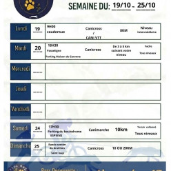 programme du 19/10 au 25/10/2026